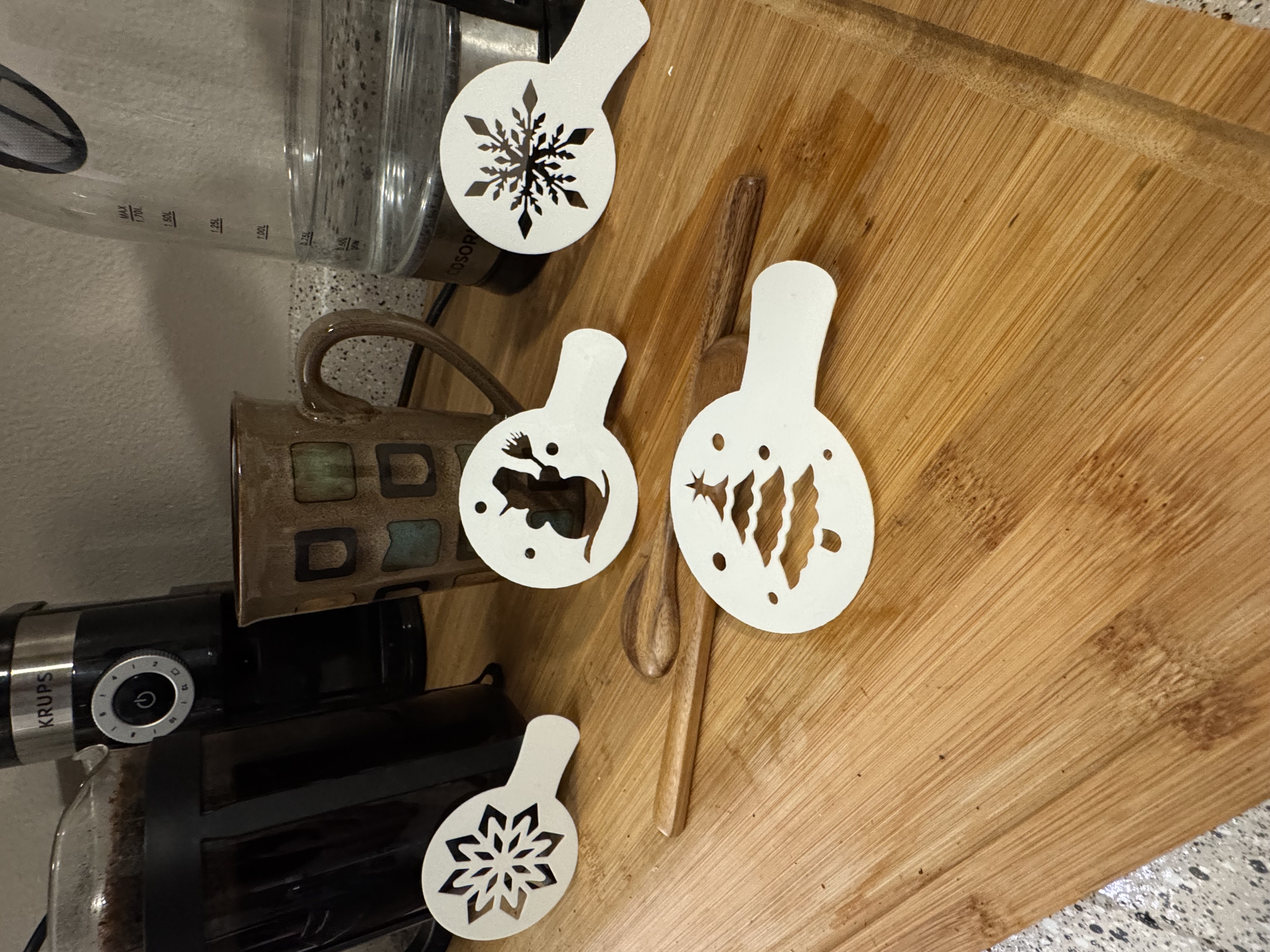 Christmas Coffee Stencils 4 Pack 5-8
